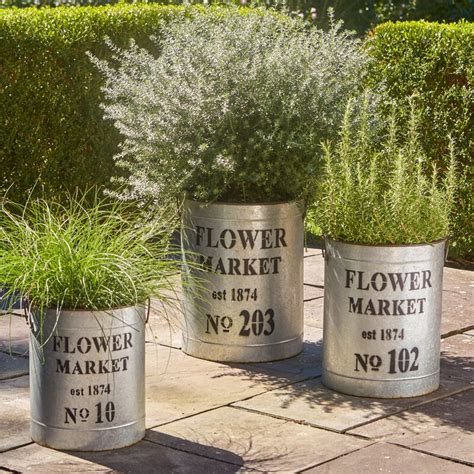 flower market 3-piece metal planter box set|Metal Flower Market Container .